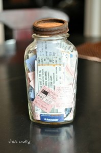Memory Jar with Tickets