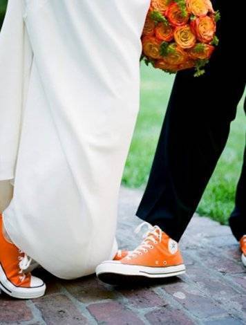 Orange Converse Wedding Shoes