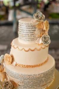 Book Page Theme Wedding Cake