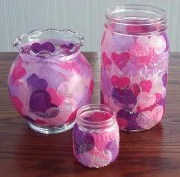 Paper Covered Glass Candle Holders