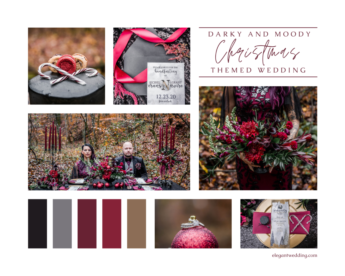 Darky and Moody Christmas Themed Wedding
