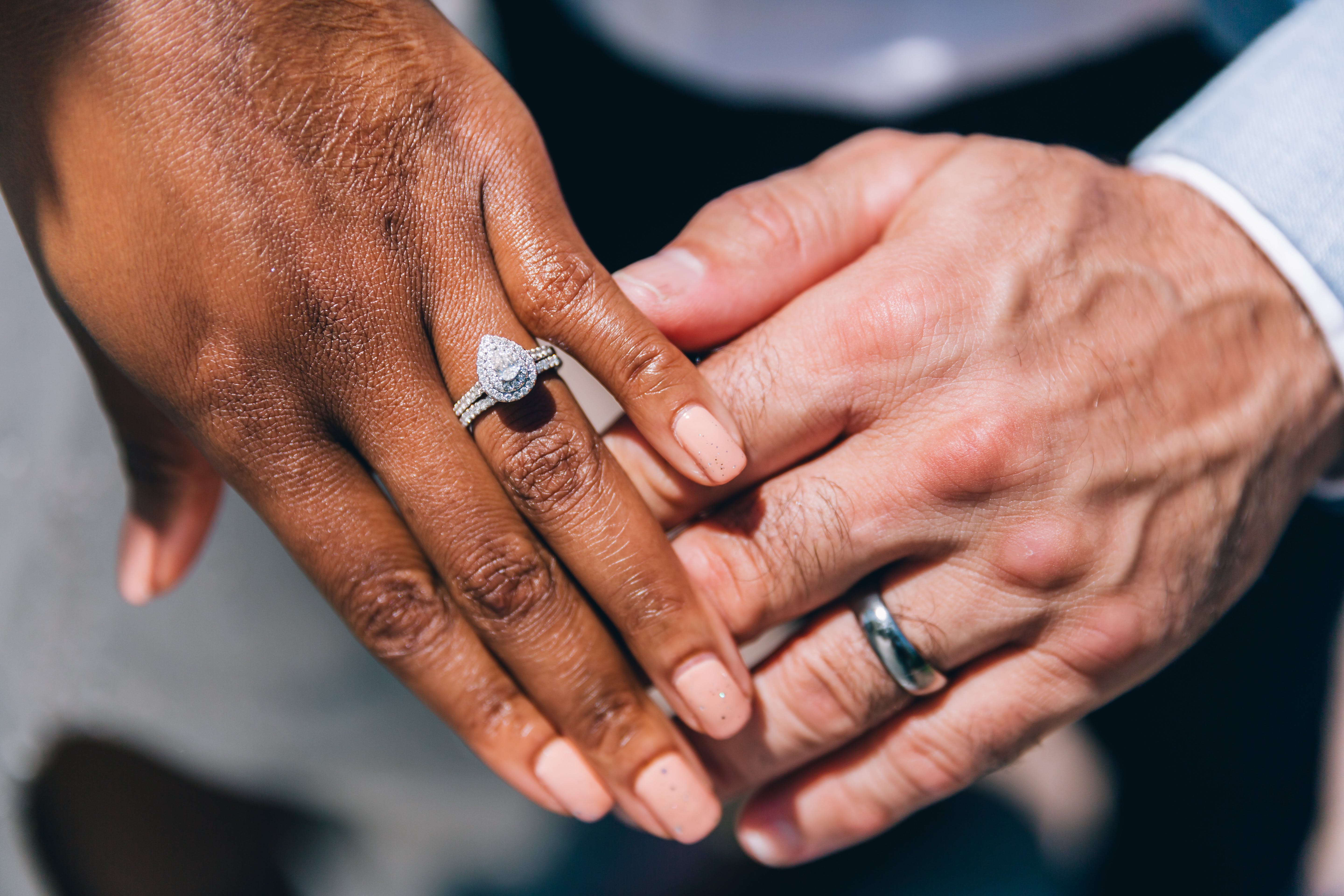 Free A Couple Wearing Wedding Rings Stock Photo